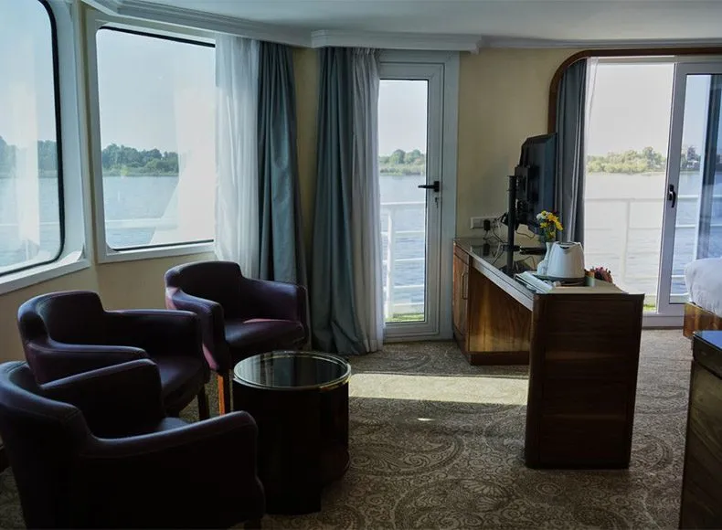 Cabin aboard the Radamis I Nile Cruise Nile cruise